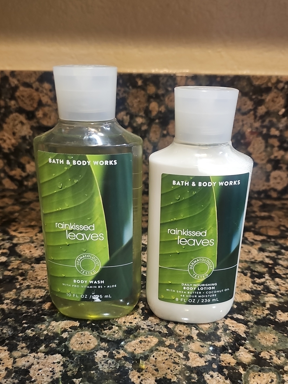 Bath & Body Works Rainkissed Leaves Body Wash & Lotion Set